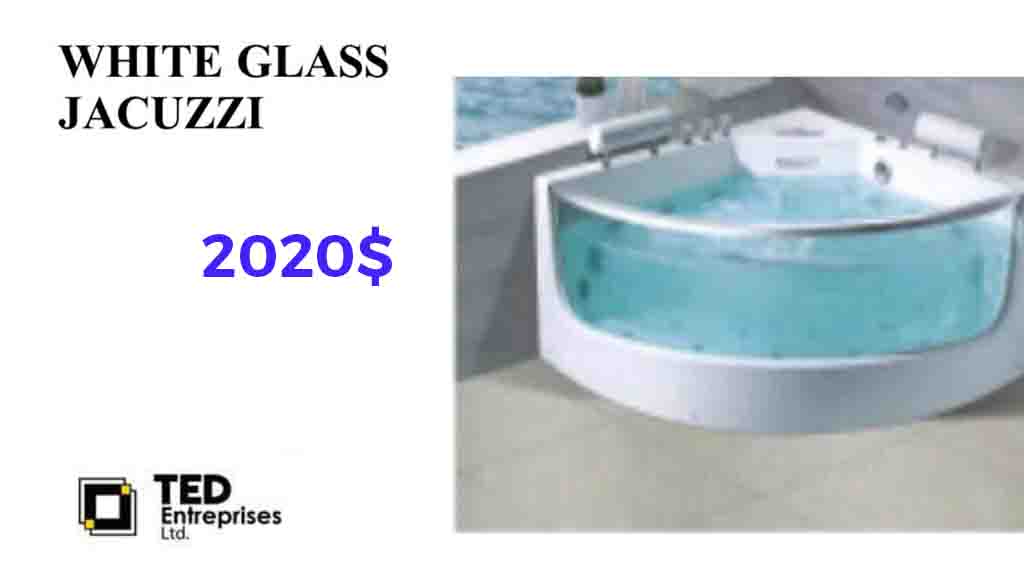 white glass jacuzzi