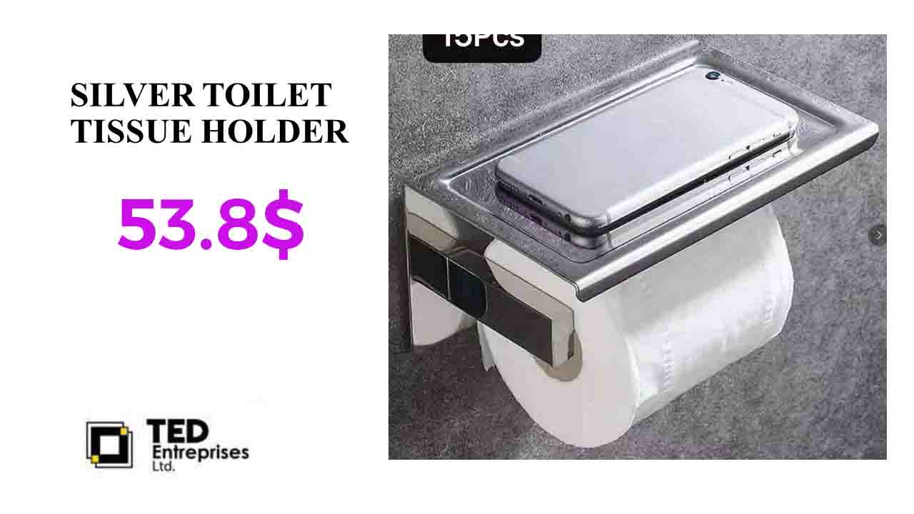 SILVER TOILET TISUUE HOLDER