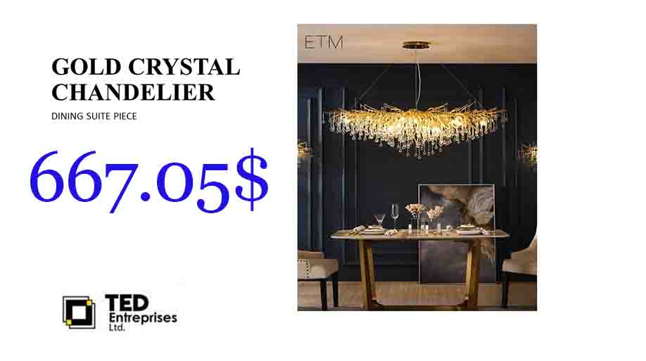 Gold crystal chandelier