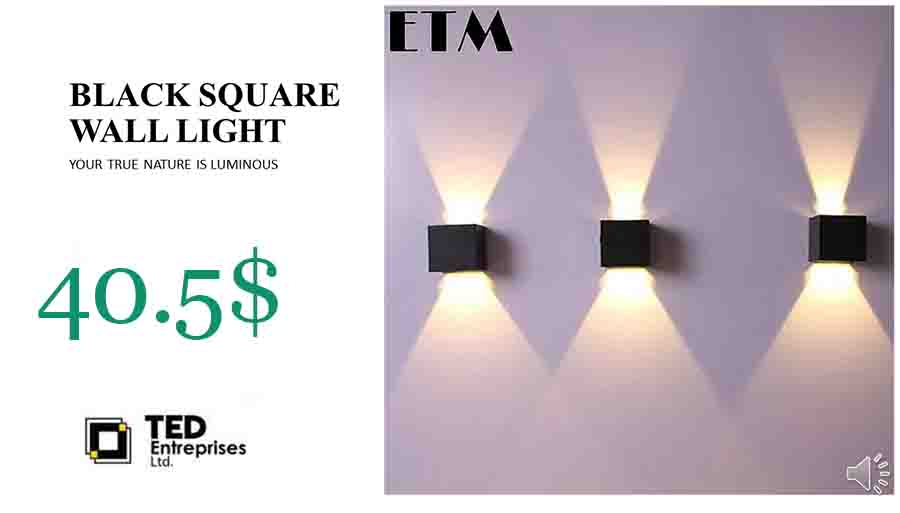 black square wall light