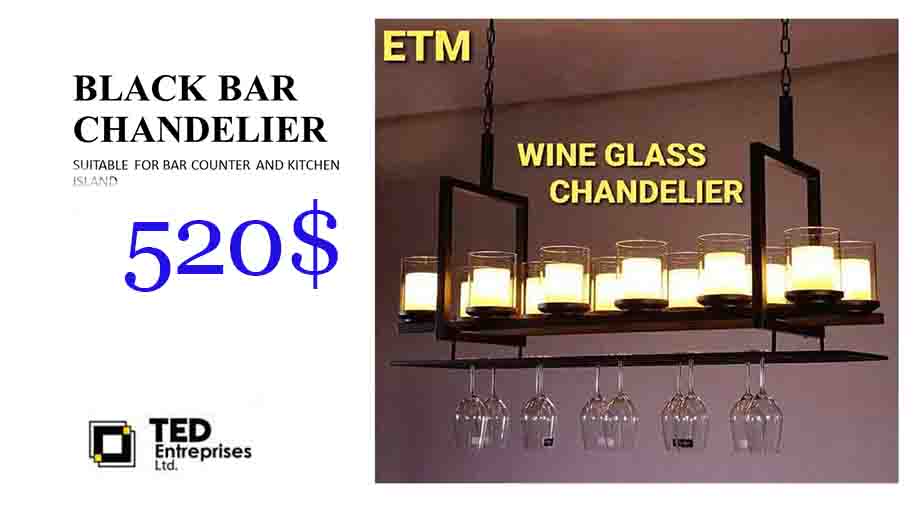 Black bar chandelier