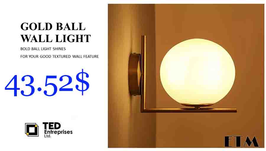 Gold Ball Wall Light