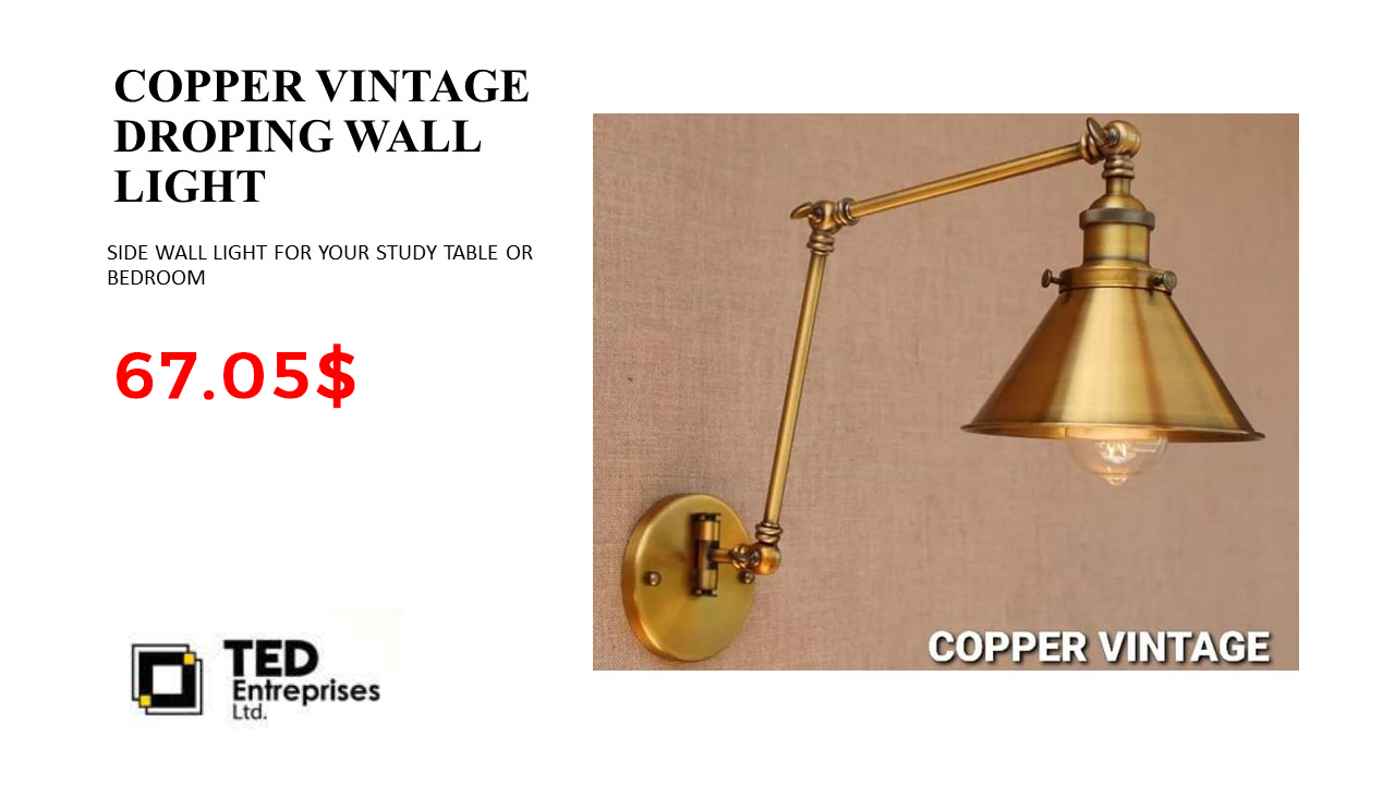 COPPER VINTAGE DROPING WALL LIGHT