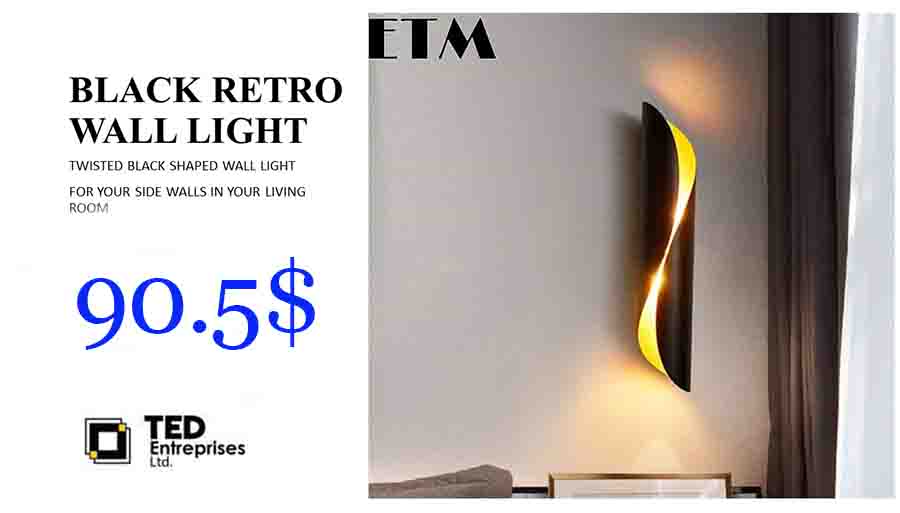 BLACK RETRO WALL LIGHT