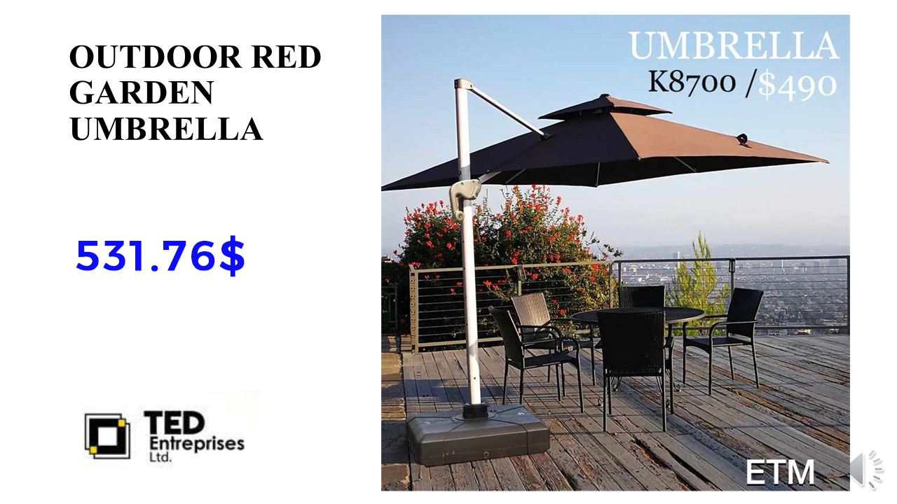 OUTDOOR RED GARDEN UMBRELLA