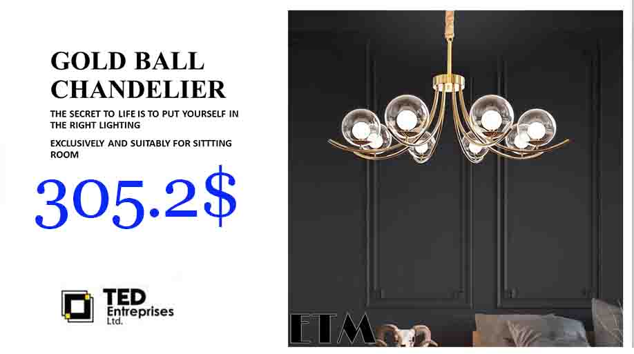 Gold Ball Chandelier